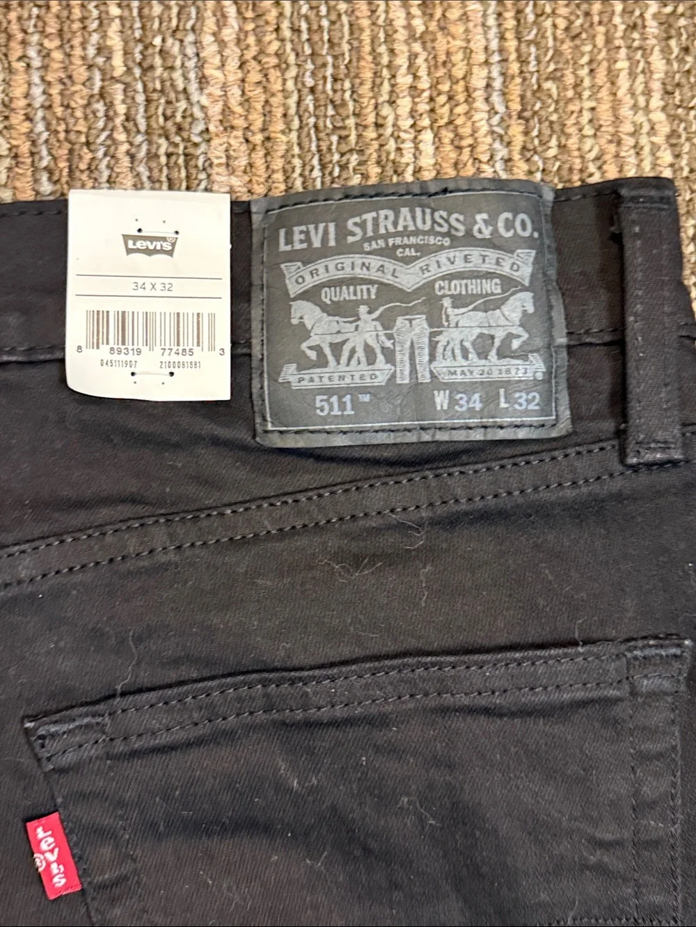 Levi's 511 Flex Men's Slim Fit Black Jeans NWT